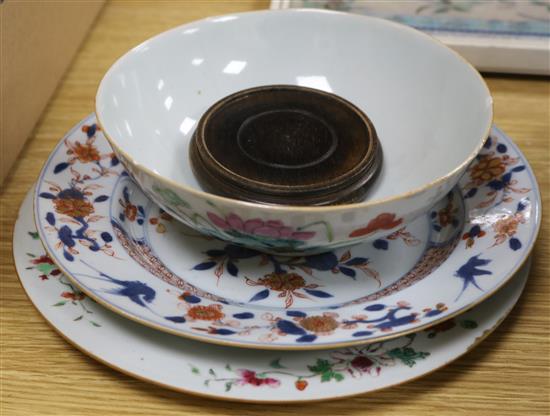 Chinese porcelain bowls and 2 plates